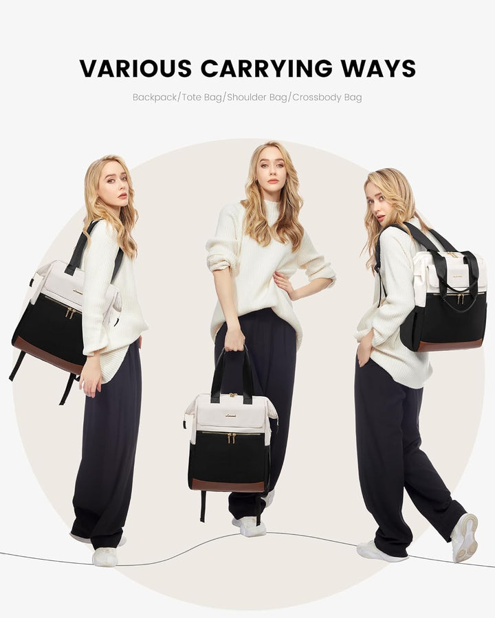 LOVEVOOK Mochila para laptop para mujer, mochila de trabajo convert...
