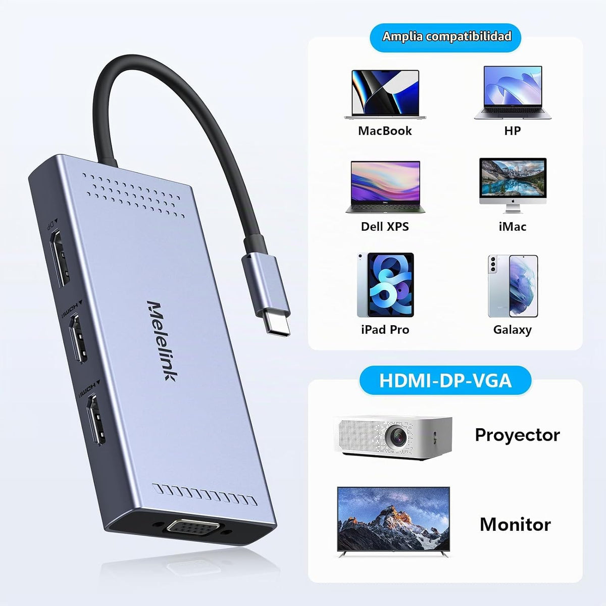 Estación de acoplamiento USB C con adaptador de monitor dual HDMI,...
