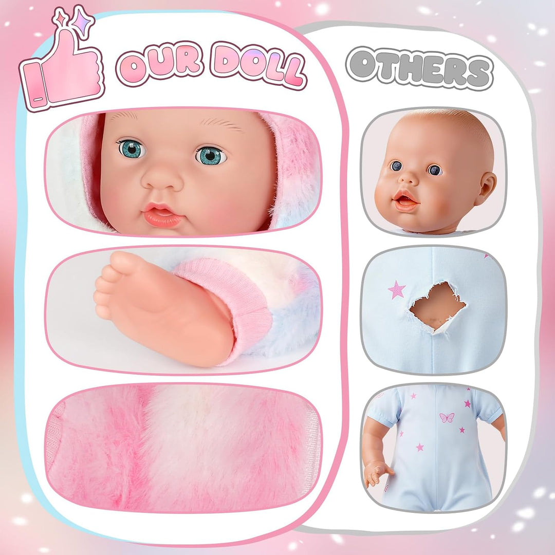 Eterfun Muñeca bebé de 43 cm - Muñeca bebé realista, linda, cuerpo...