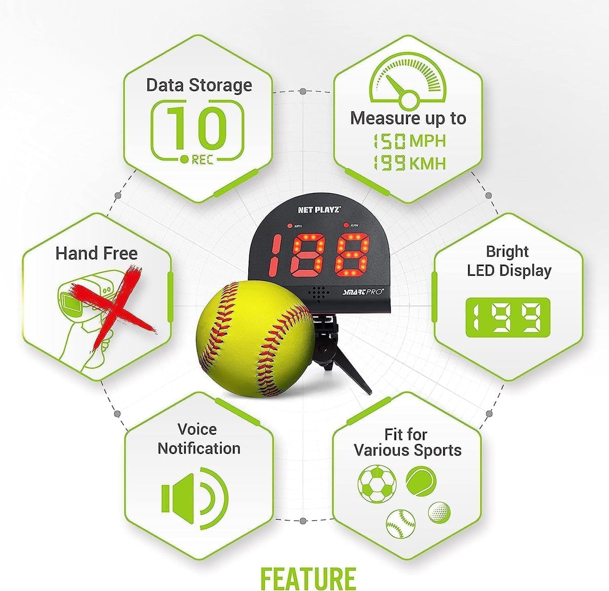 Pistolas de radar de tenis Sensores de velocidad manos libres - Servicio de medición, velocidad de raqueta y pelota, artilugio de alta tecnología y equipo para jugadores de tenis