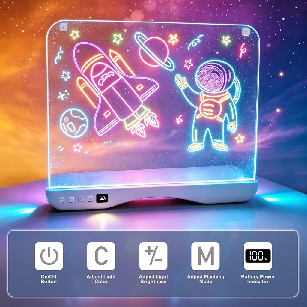 Tablero de dibujo LED de 16 pulgadas para niños, juego de regalo de