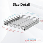 ZOINLIY Organizador de armario extraíble, versátil organizador de cocina deslizante y almacenamiento, cesta de almacenamiento de cajones resistente, deslizamiento suave, acabado cromado, 22.8 pulgadas