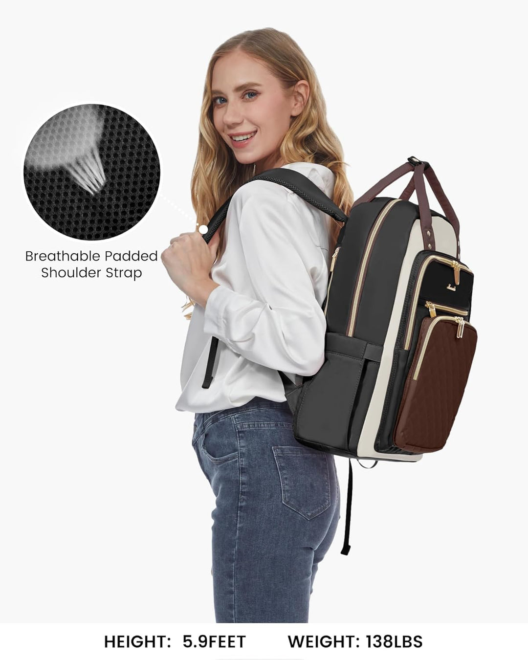 LOVEVOOK Mochila para computadora portátil para mujer, bolsa para l...