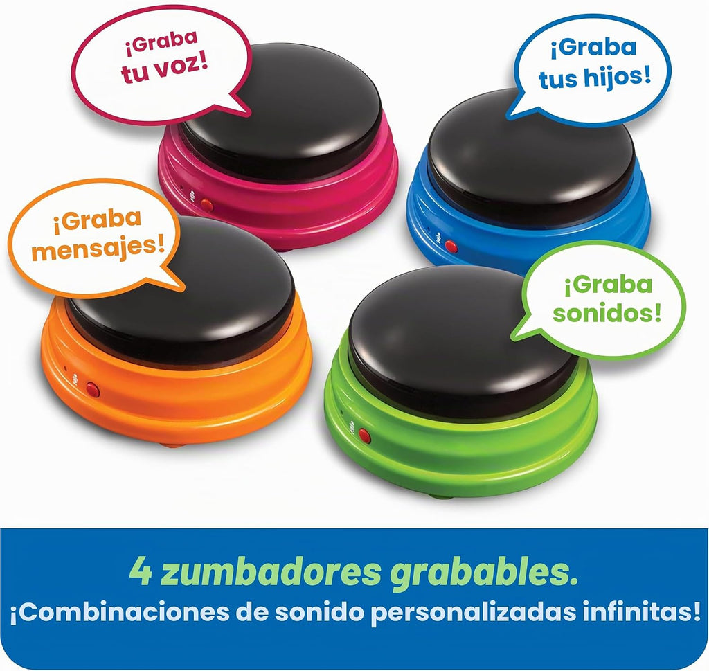 Learning Resources - Zumbadores de respuesta grabables, juego de 4
