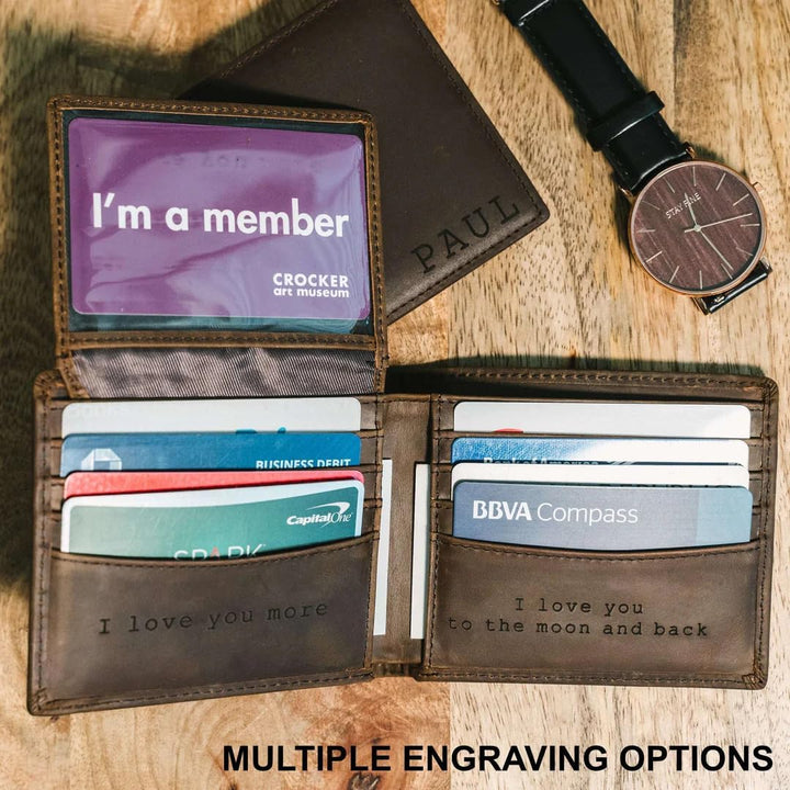 STAY FINE Carteras para hombres con bloqueo RFID | Billetera plegab...