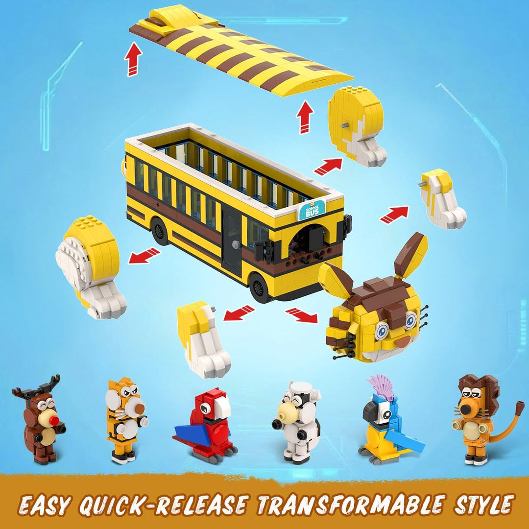 HOGOKIDS Juego de construcción de autobús escolar para