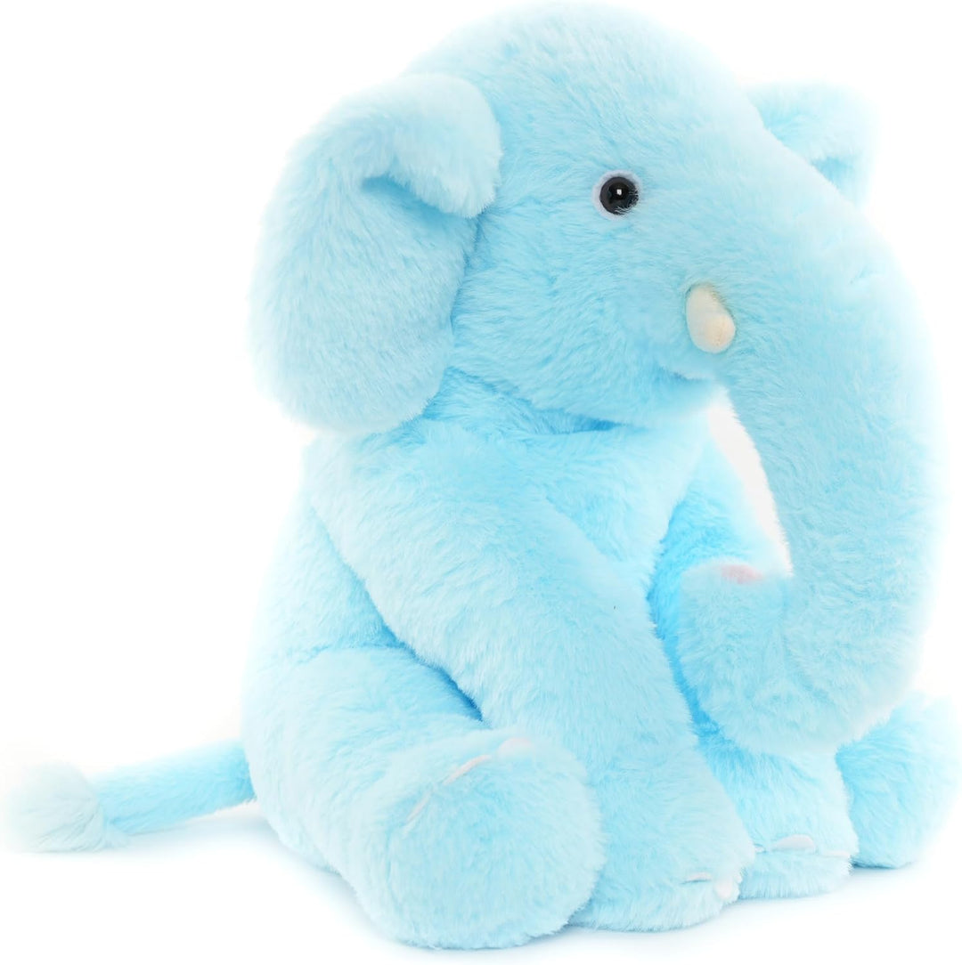 WEIGEDU Elefante de peluche azul de 13" - Juguete de felpa para...