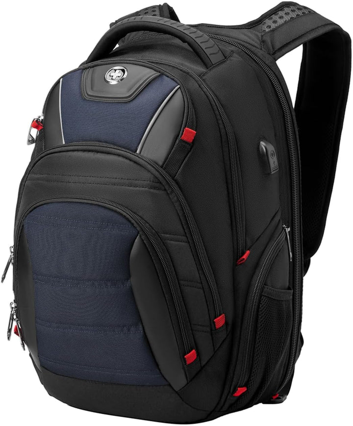 Mochila de diseño Swissdigital Circuit para hombres, Negro\/Azul, G...