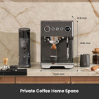 Gemilai G3028A - Máquina de café expreso, cafetera profesional de 15 bares con presión ajustable y espumador de leche automático, doble PID y caldera de 18.6 fl oz, tanque de 57 onzas, acero inoxidable para capuchino, gris latte