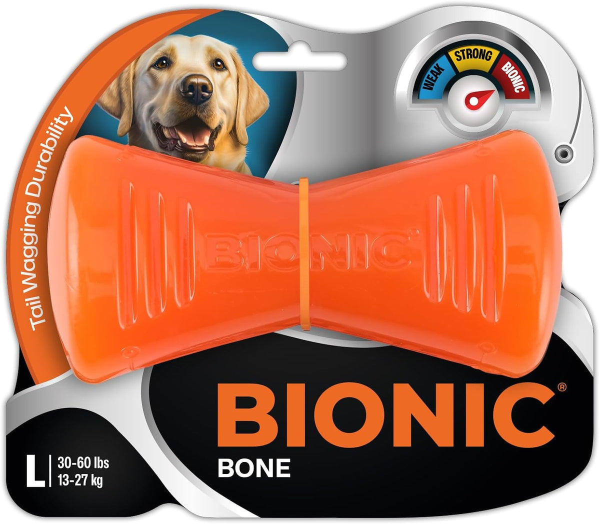 BIONIC Juguete de hueso para perros de entre 30 y 60 libras, grande