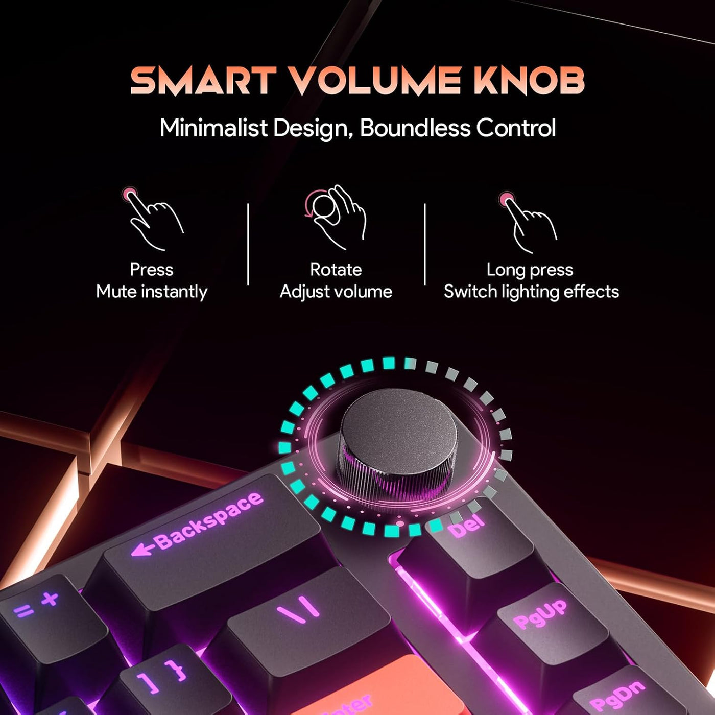 Gaozen Teclado mecánico para juegos FURYCUBE 68% con retroiluminaci...