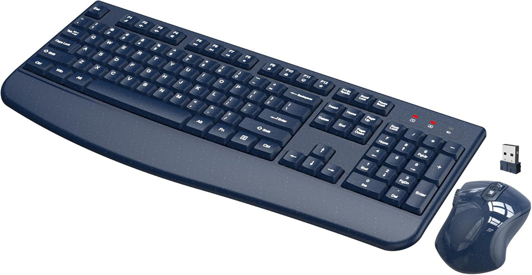 Combo de teclado y mouse inalámbricos de tamaño completo 2.4 GHz co...