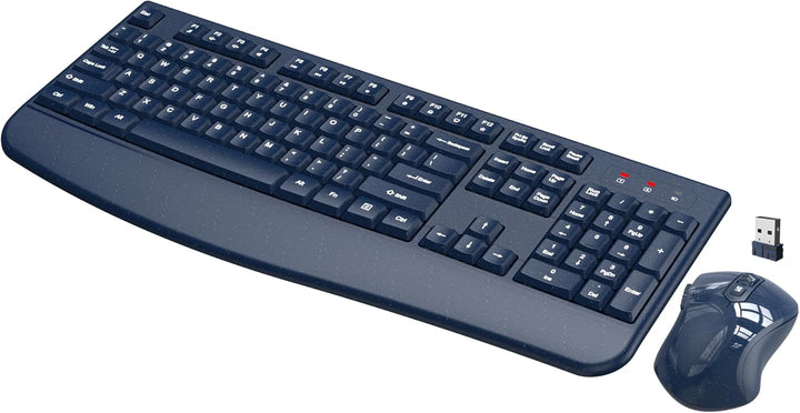 Combo de teclado y mouse inalámbricos de tamaño completo 2.4 GHz co...