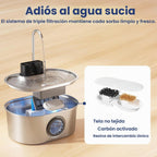 PawsPik Fuente de agua automática inalámbrica para perros y gatos, acero