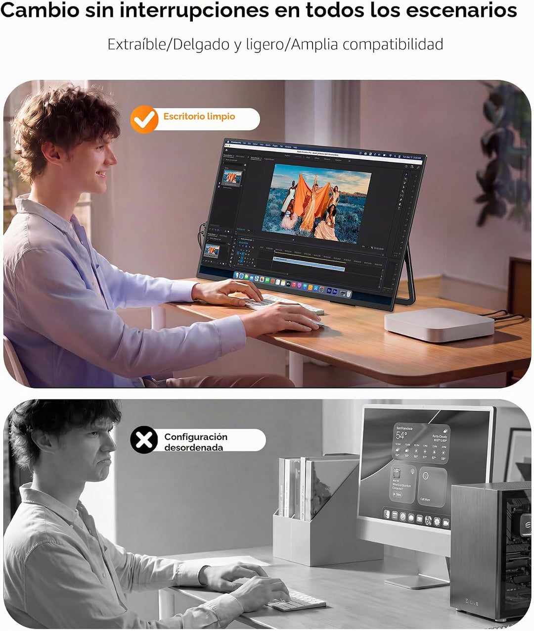 Monitor portátil de 24 pulgadas, 144 Hz, 1080P, 145% sRGB QLED, 0.1...