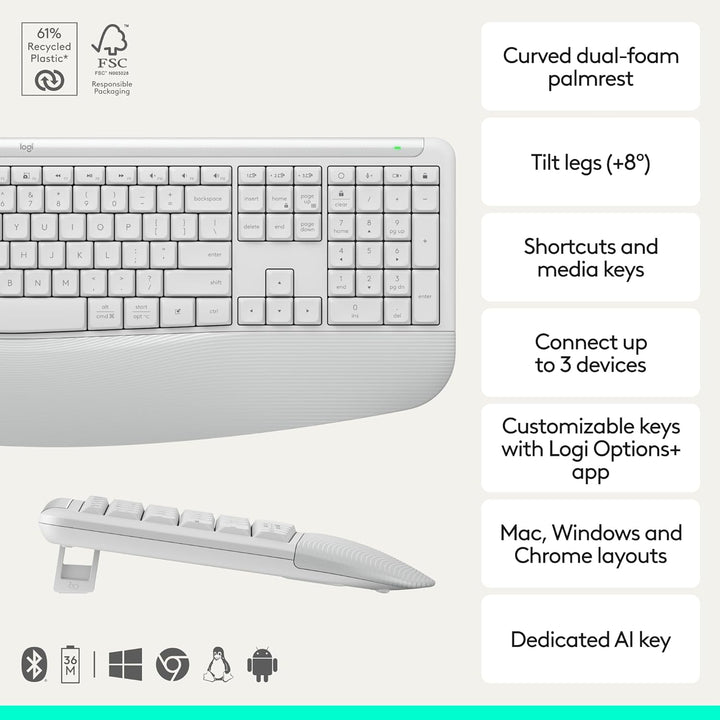 Logitech Signature Comfort Plus Combo MK880 Combo de teclado y mous...