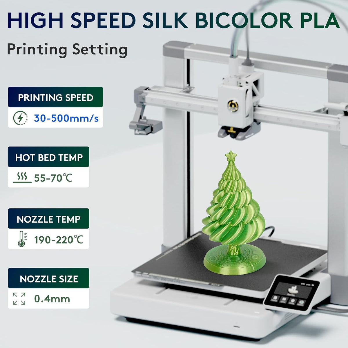 ERYONE Filamento PLA de Seda de Doble Color para Impresora 3D 1.75m...