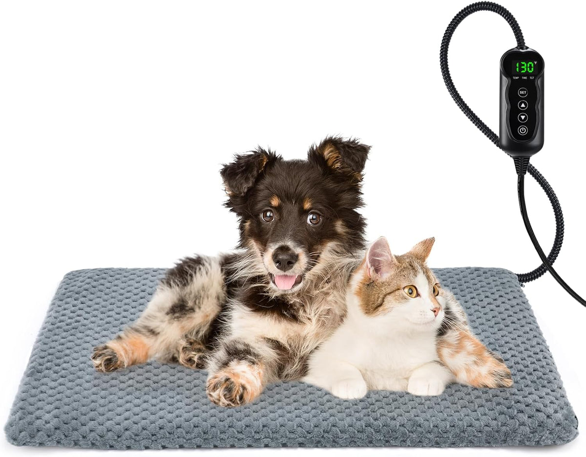 Cama térmica para perro, almohadilla térmica impermeable de temperatura ajustable para perros y gatos con temporizador, almohadilla térmica para mascotas para gatos y perros, almohadillas eléctricas para perros y gatos, almohadilla térmica para mascotas