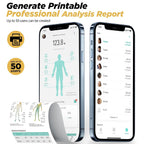 RunStar Báscula de 8 electrodos para peso corporal, mango de pantalla a