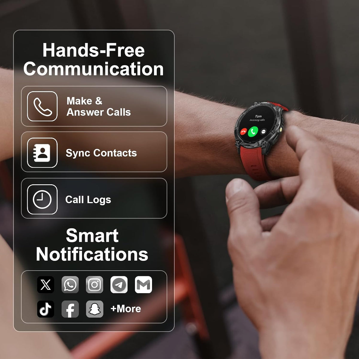 Relojes inteligentes militares para hombres, GPS y brújula integrados