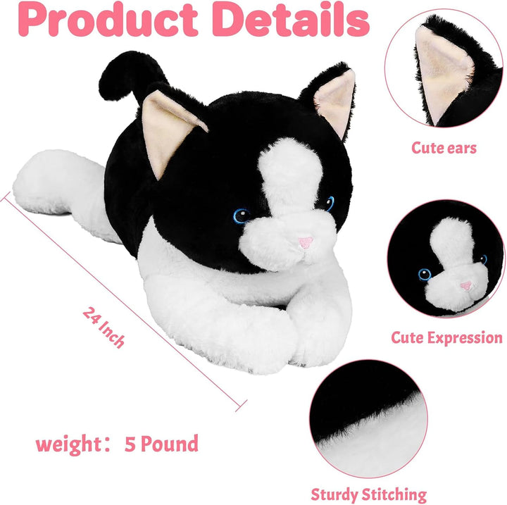 Wepop Animales de Peluche con Peso de 5 Libras, Peluche de Gato Gra...