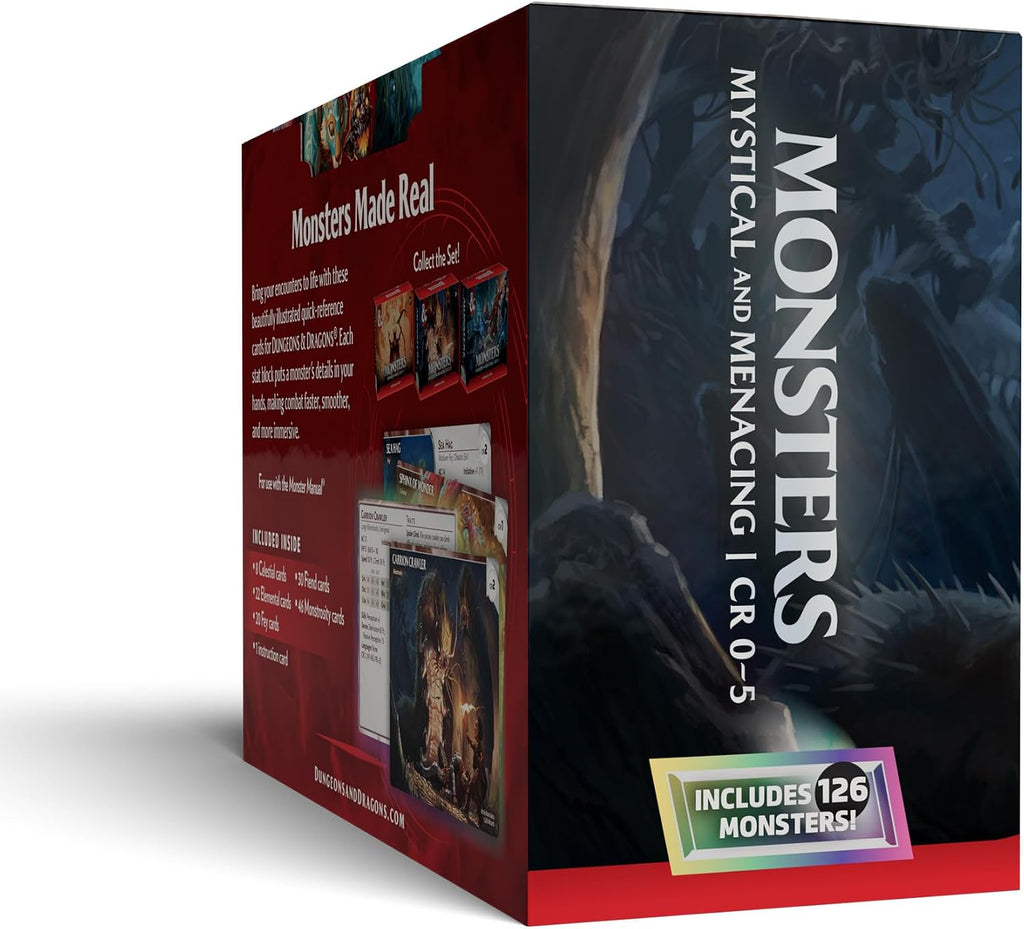 Dungeons & Dragons Cartas de referencia - Monstruos (Místico y amenazante) | Accesorios D&D