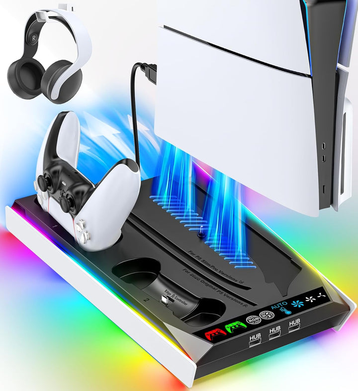 PS5\/Slim\/Pro Stand for Disc &amp; Digital Console, PS5 Cooling &a...