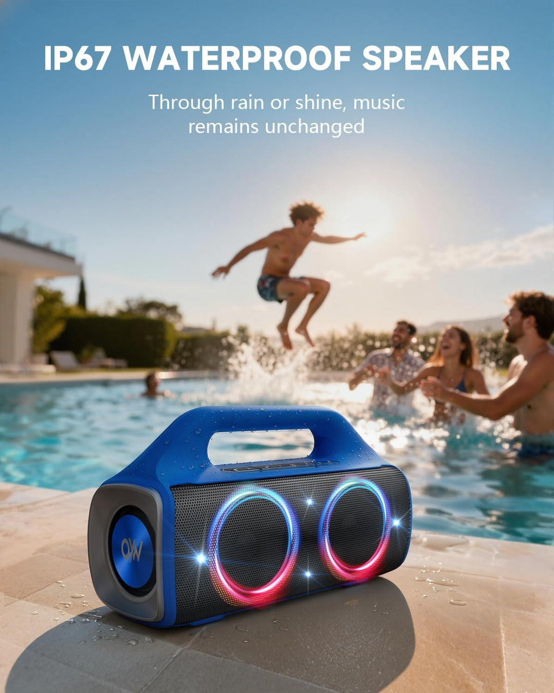 OYW Altavoz Bluetooth impermeable IPX67: 80 W (pico) Altavoces inal...