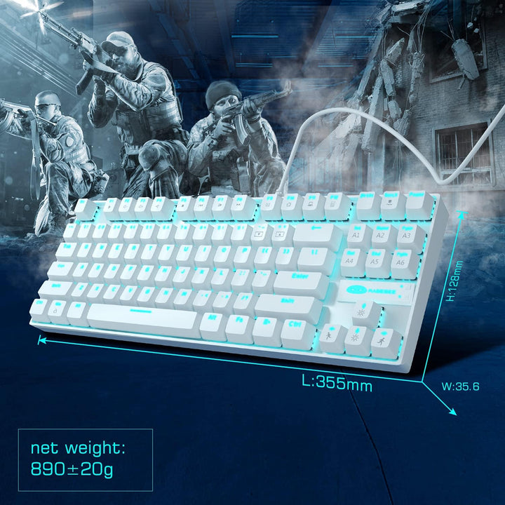 MageGee Teclado mecánico para juegos con interruptor azul, teclado...