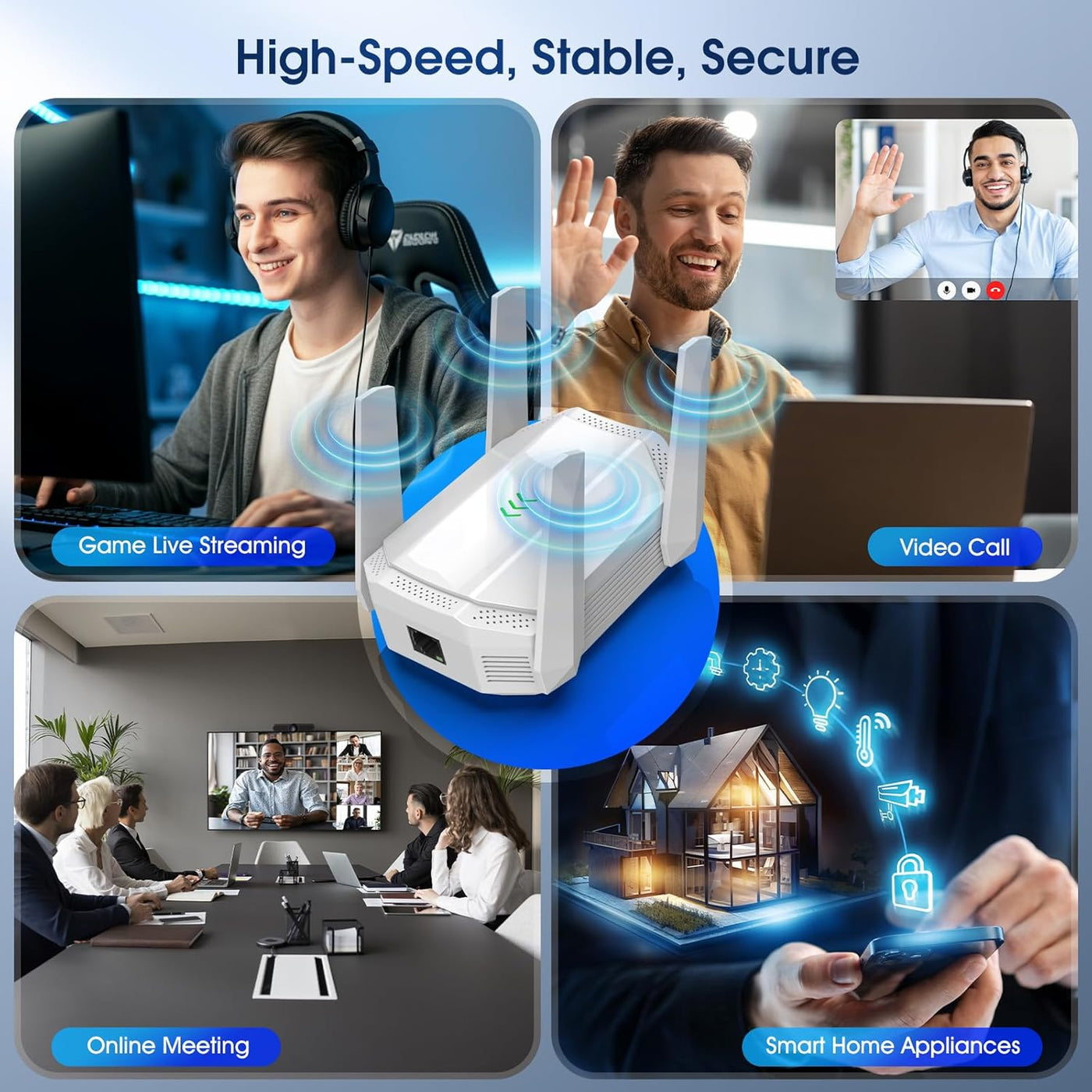 Extensor WiFi 6 AX3000 con puerto Ethernet, amplificador de señal d...