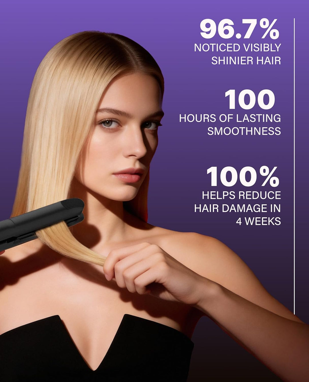 GLAMPALM Plancha de pelo 1" de cerámica plana infundida con Vit...