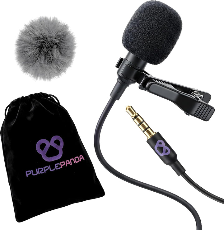 Kit de micrófono Lavalier Purple Panda \u2013 micrófono de solapa c...