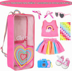 ZITA ELEMENT - Mochila de viaje para muñeca de 18 pulgadas, estilo arco iris