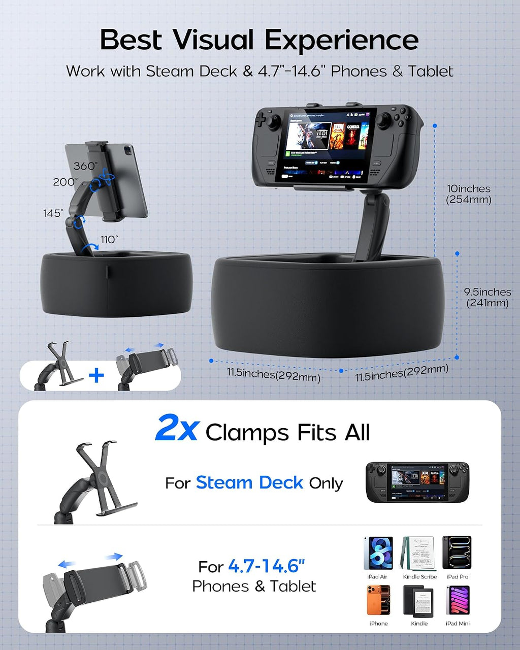 LULULOOK Soporte de almohada para juegos para Steam Deck OLED y LCD y