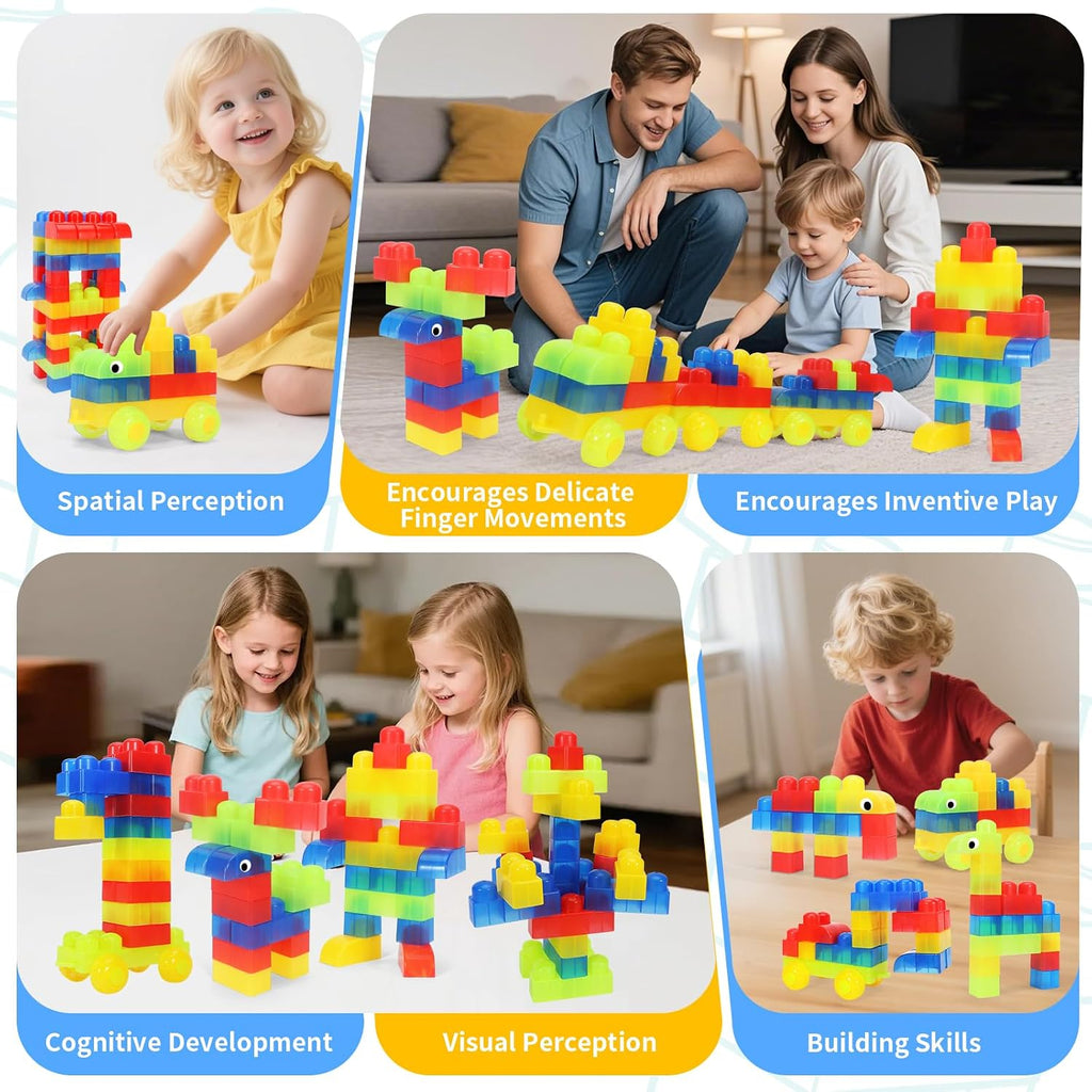 Bloques transparentes mega para niños pequeños de 1 a 3 bloques de