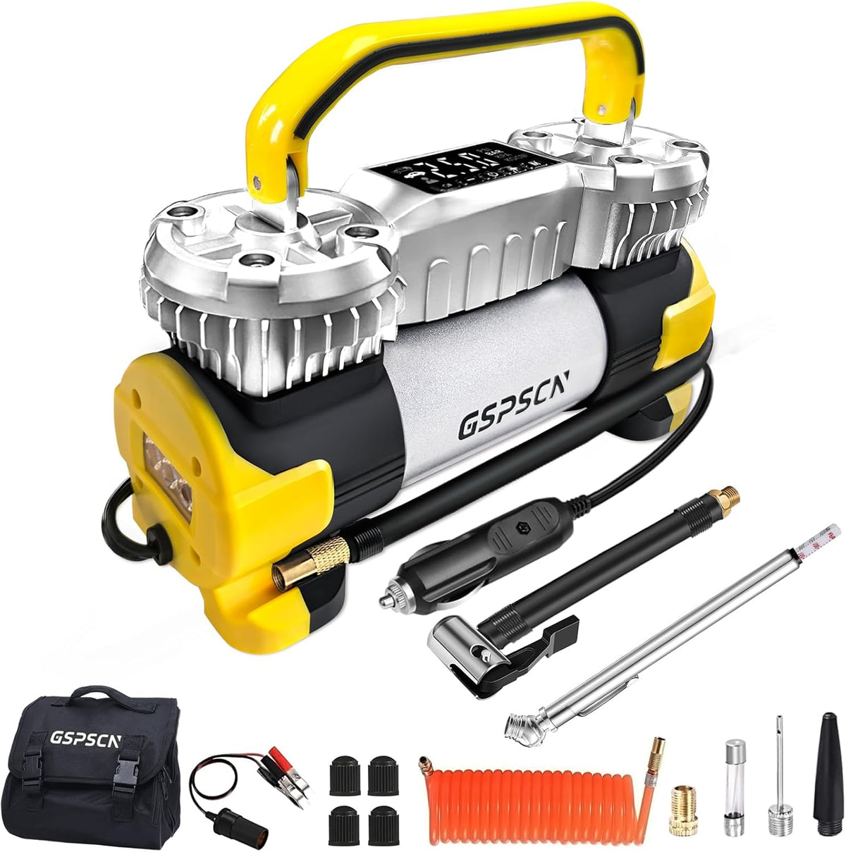 GSPSCN - Inflador digital de neumáticos 12V Compresor de aire portá...