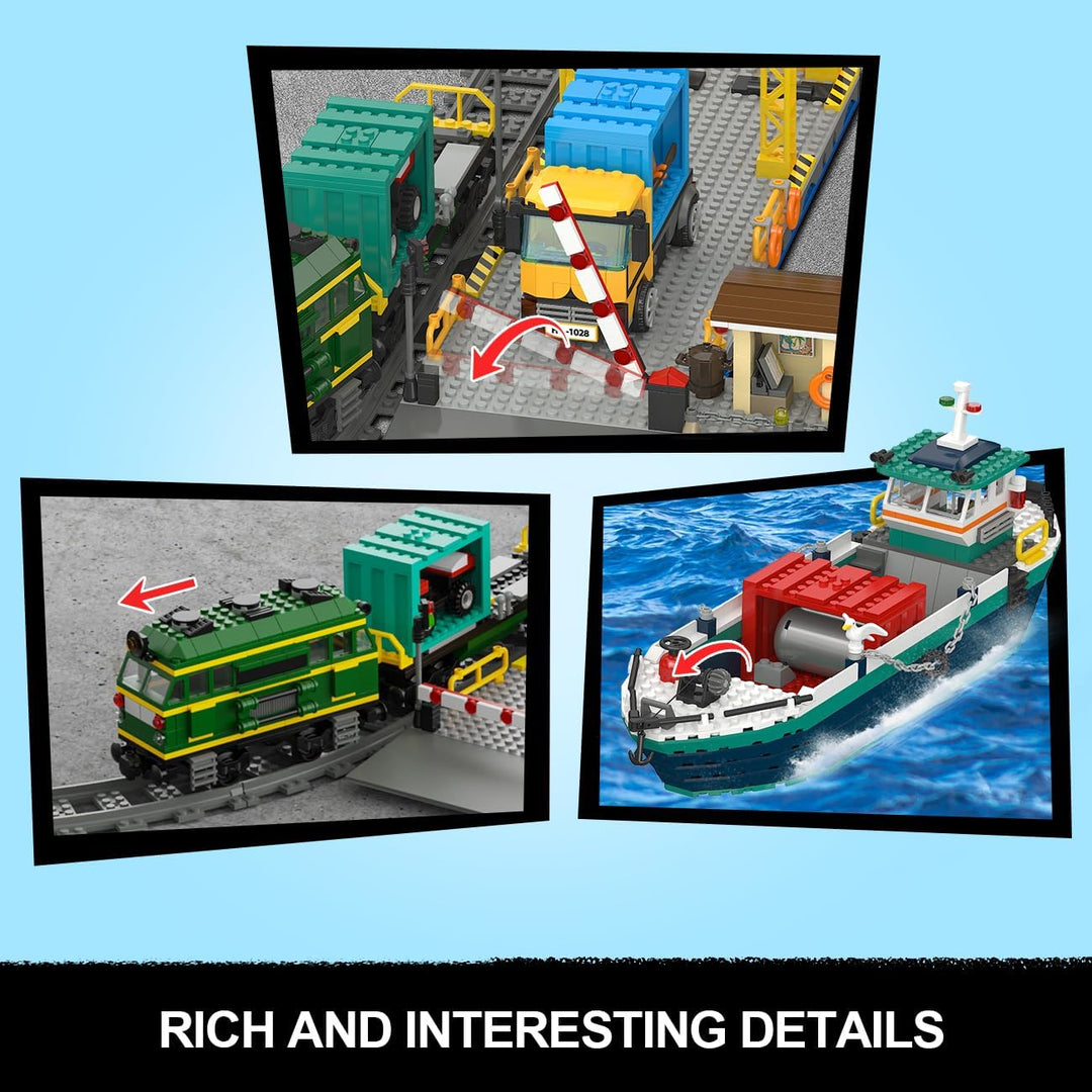 HOGOKIDS City Wharf - Juego de construcción con grúa