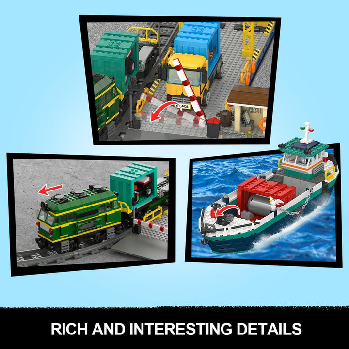 HOGOKIDS City Wharf - Juego de construcción con grúa