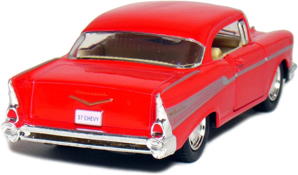 KiNSMART 1957 Chevy Bel Air Coupe Escala 1:40 Auto clásico de metal fundido 5" (juego de 4)