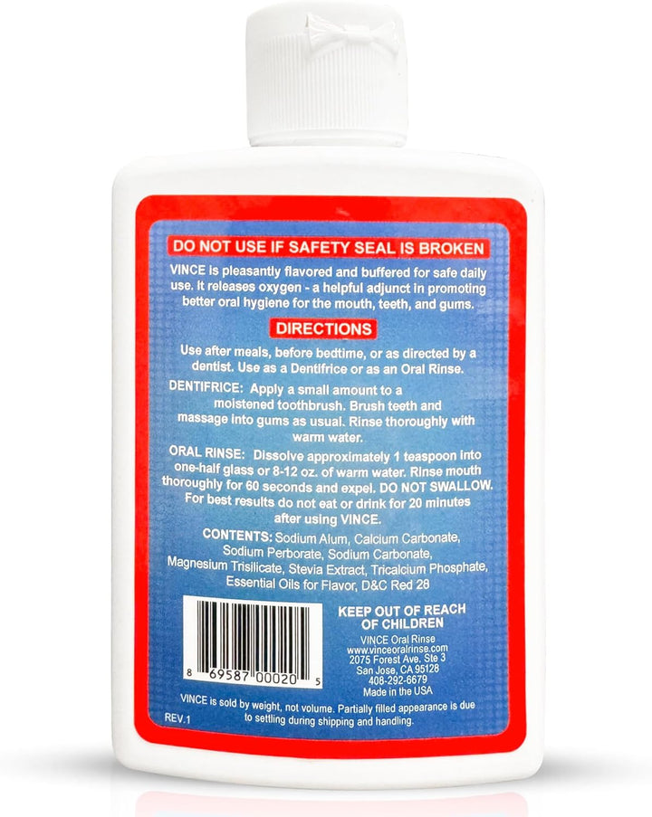 Vince Oxigenated Dentifrice - Pasta de dientes y enjuague bucal 2 e...
