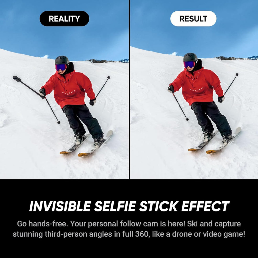 Insta360 Paquete de esquí X5 - Cámara impermeable 8K 360, efecto se...