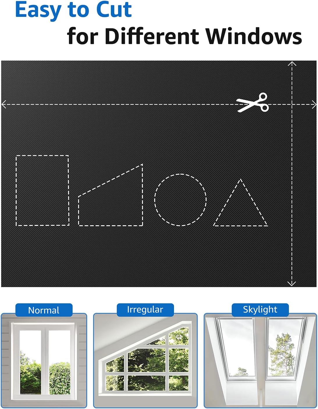 Cortinas opacas portátiles para dormitorio, 34 x 58 pulgadas
