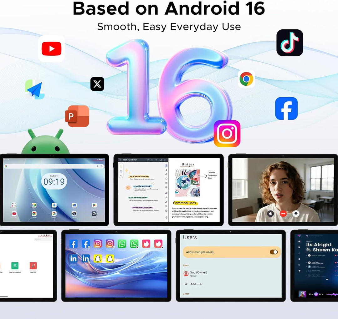 Luzglo P11 Android 16 Tablet, Tablet de 11 Pulgadas con Gemini AI,...