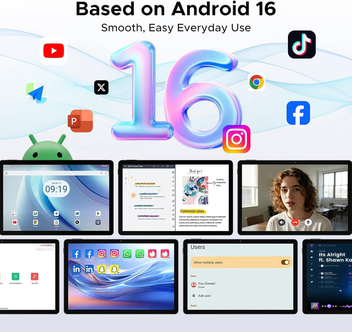 Luzglo P11 Android 16 Tablet, Tablet de 11 Pulgadas con Gemini AI,...