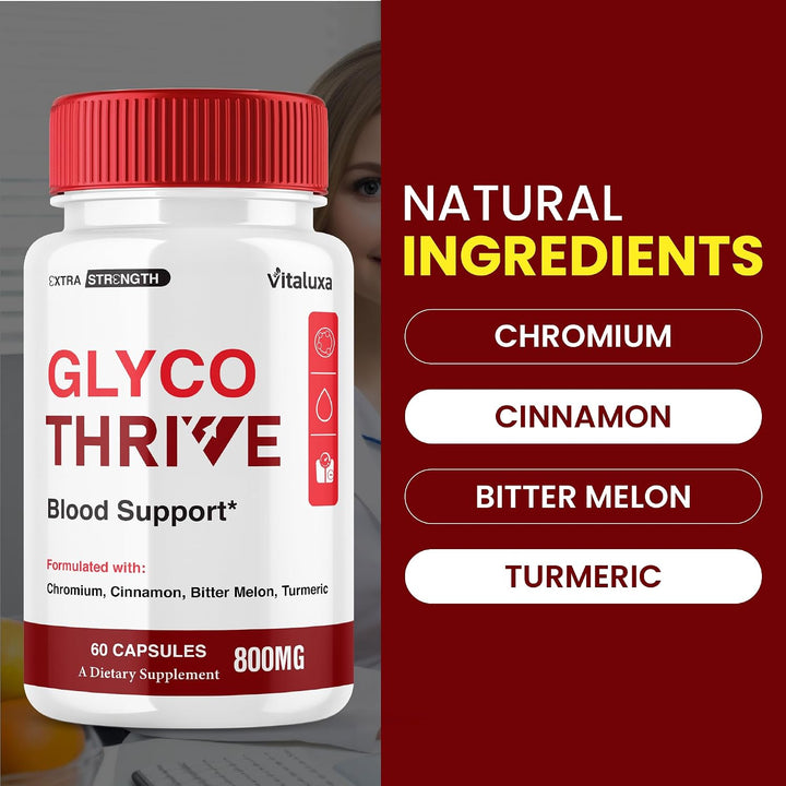 Glyco Thrive Capsules, pastillas de suplemento de apoyo sanguíneo G...