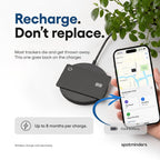 SPOTMINDERS Apple MFi - Cartera para tarjetas de crédito con certificación MFi Pro, paquete de 4 unidades (solo iOS) funciona con Apple Find My Tarjeta de seguimiento recargable para billetera IP68