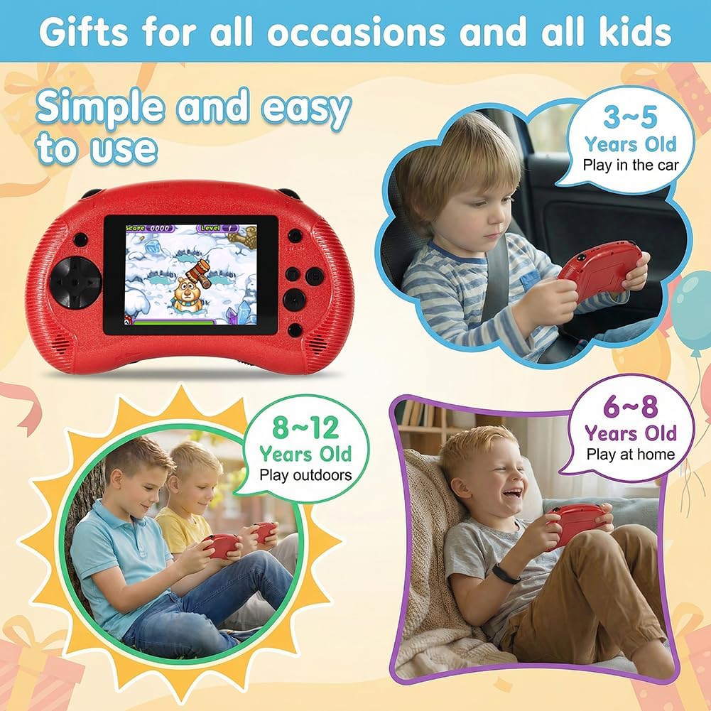 Juego de mano para niños, pantalla HD de 3.2 pulgadas con 213 video...