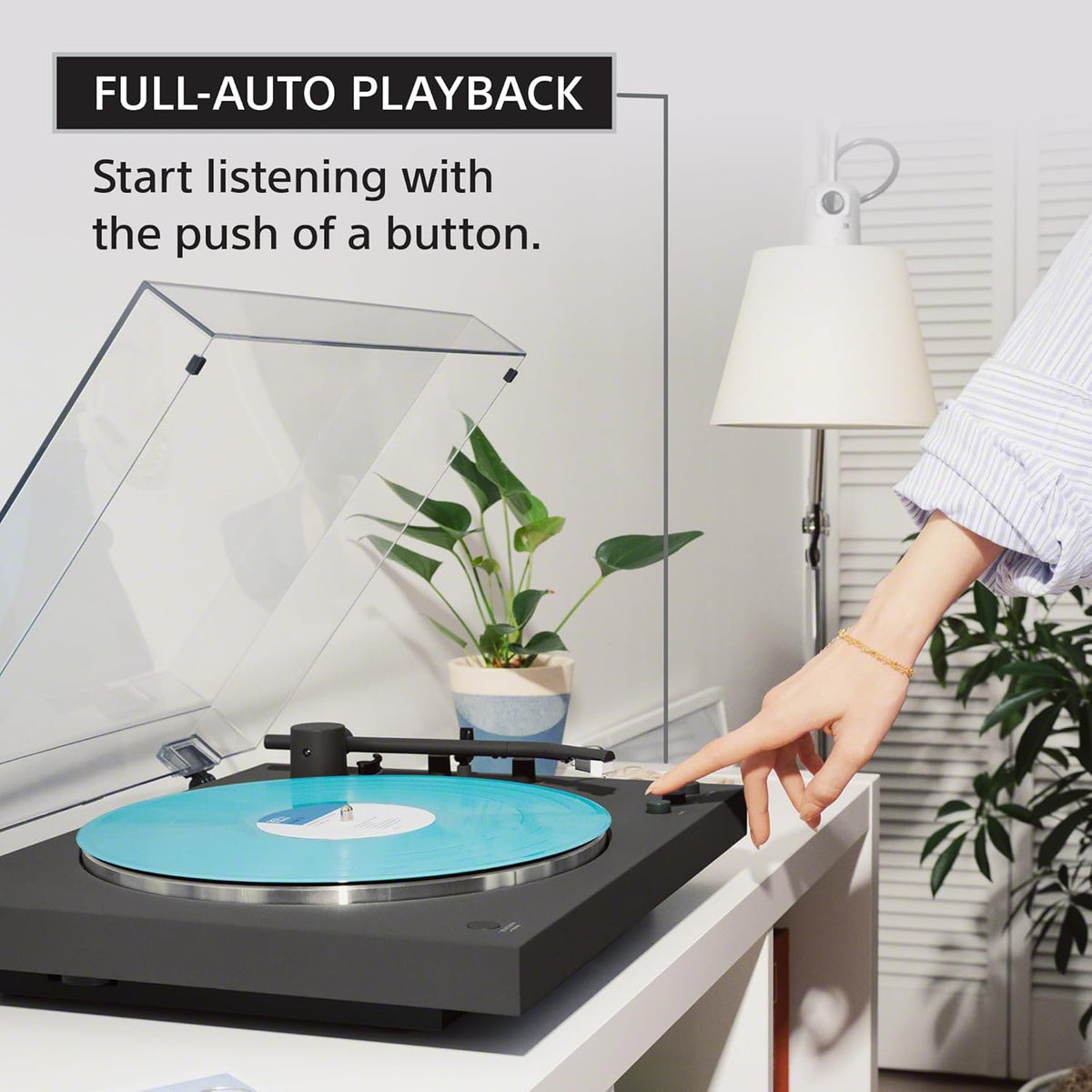 Sony PS-LX3BT - Tocadiscos inalámbricos Bluetooth con reproducción