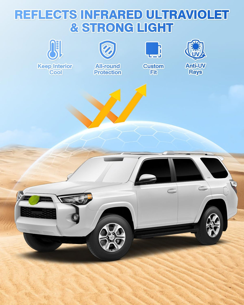 Persianas de ventana para Toyota 4Runner de 5ª generación 2010-2024, accesorios para parabrisas de ventana lateral y trasera, juego completo, protección de privacidad, camping, mantiene el vehículo fresco, color negro, 8 unidades