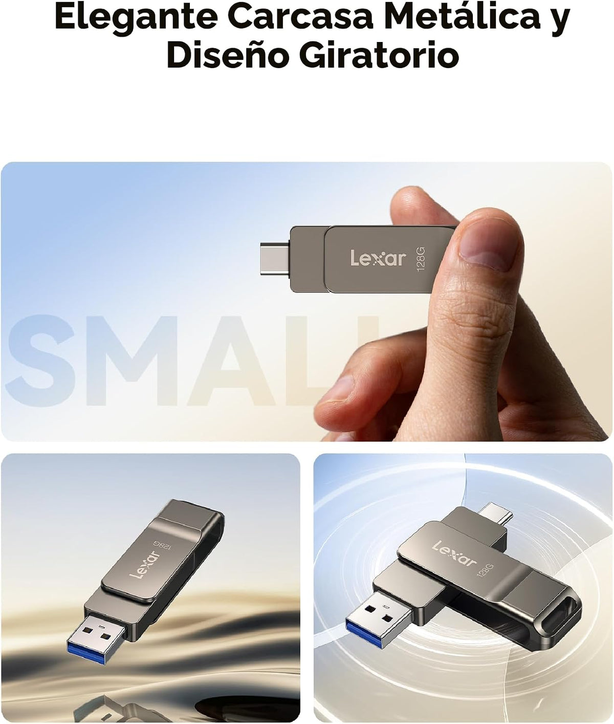 Lexar D40E 128GB Unidad de salto Dual USB 3.2 Gen 1 Tipo-C, Unidad...